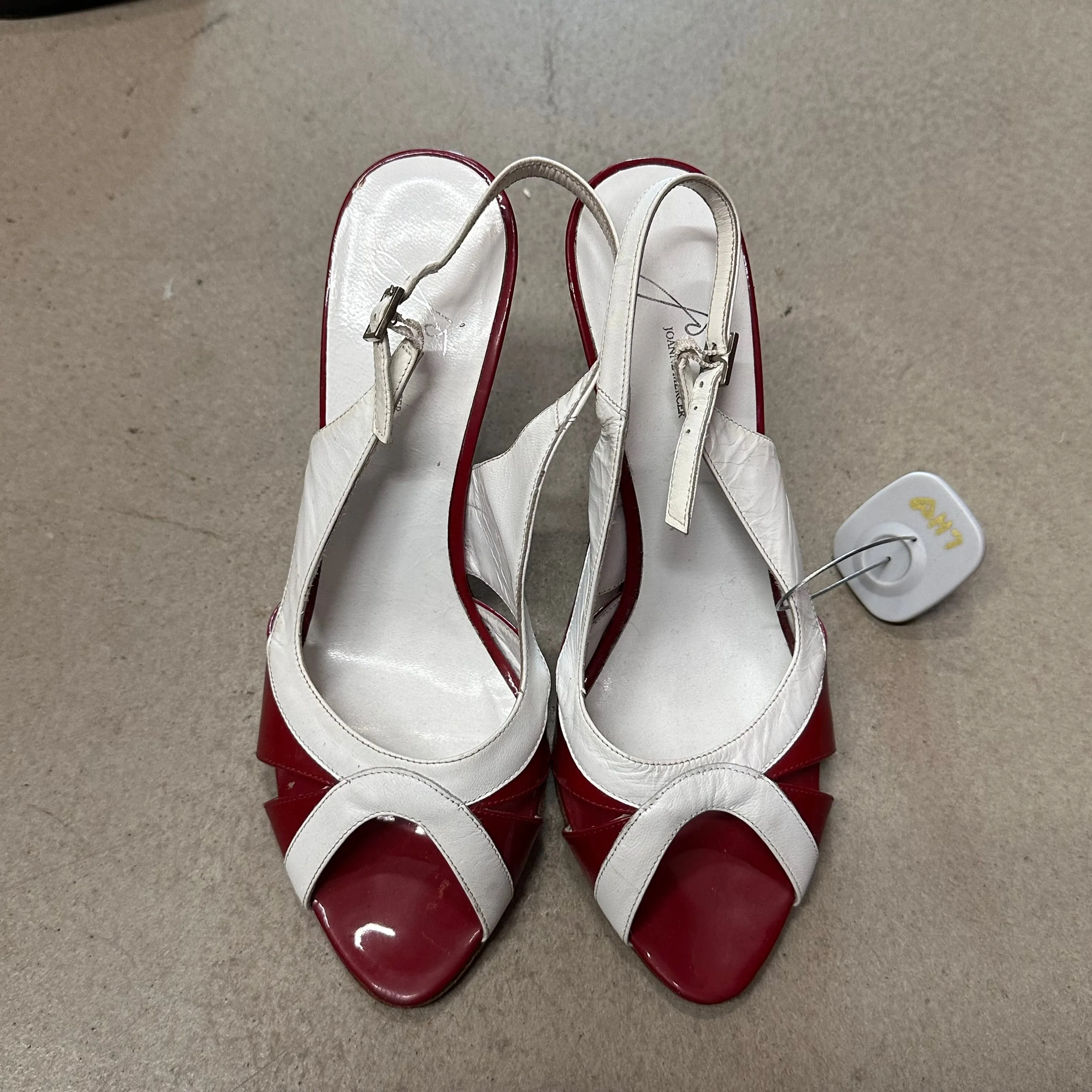 Red White Sling Back Heels