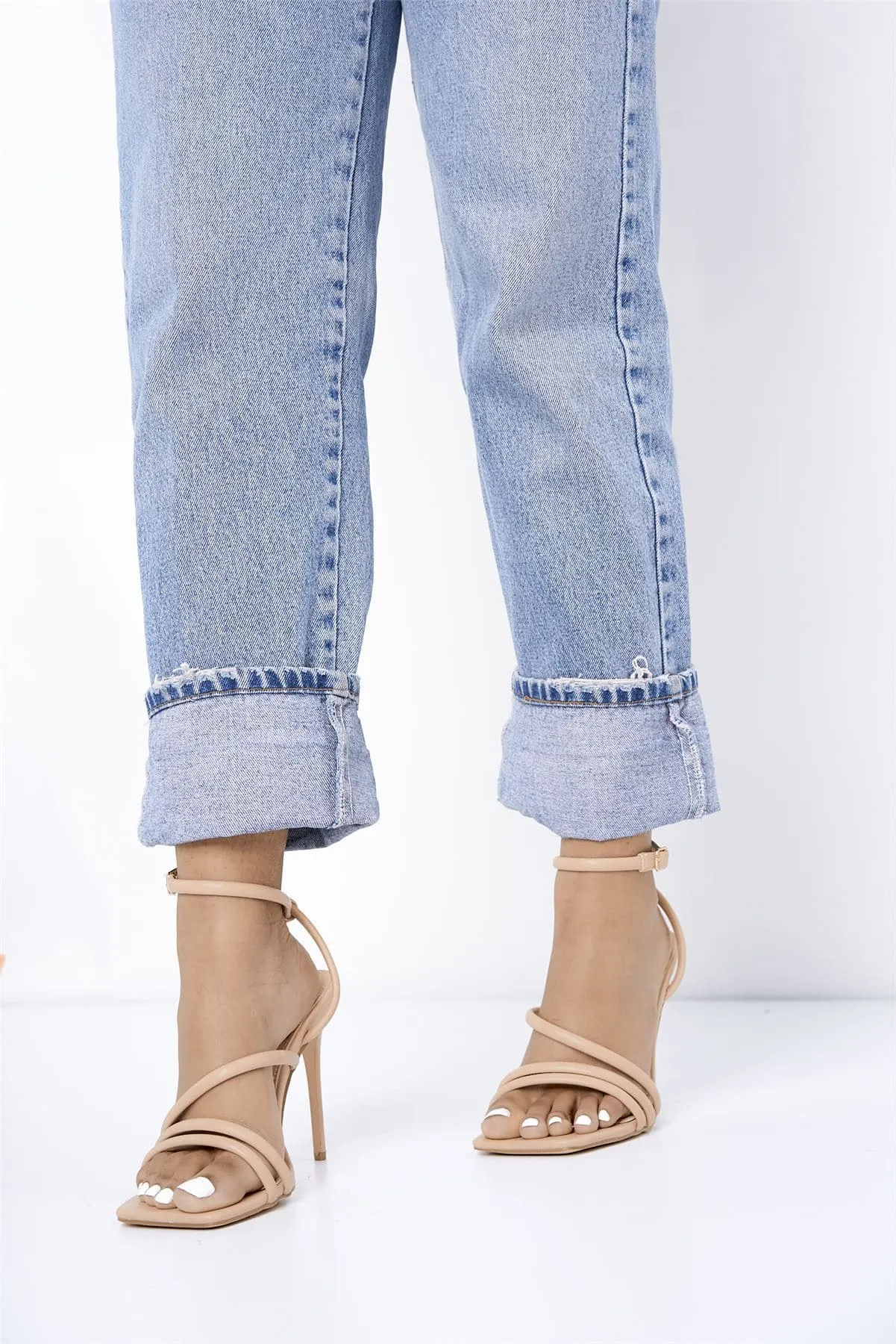 Rylee Strappy Heeled Sandal in Nude