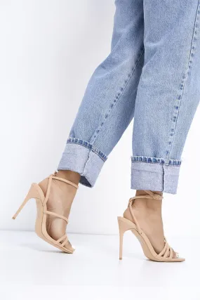 Rylee Strappy Heeled Sandal in Nude