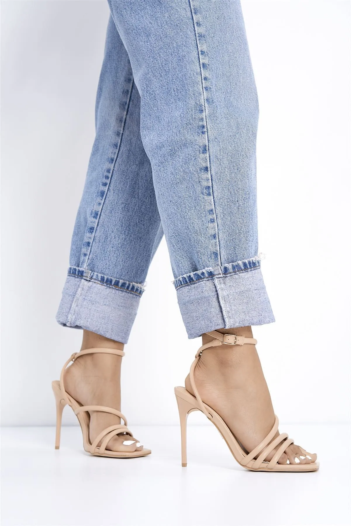 Rylee Strappy Heeled Sandal in Nude