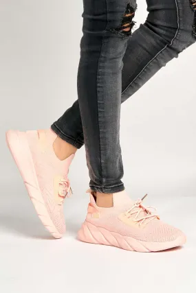Savi Lace Up Trainers in Pink
