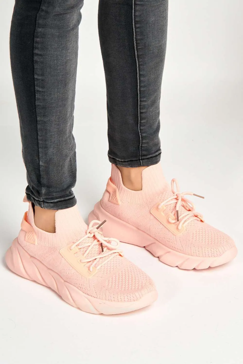 Savi Lace Up Trainers in Pink