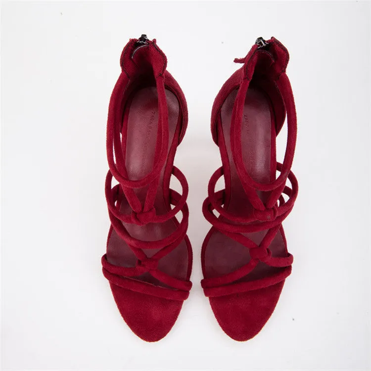 Sexy Bandage Roman High-Heeled Sandals