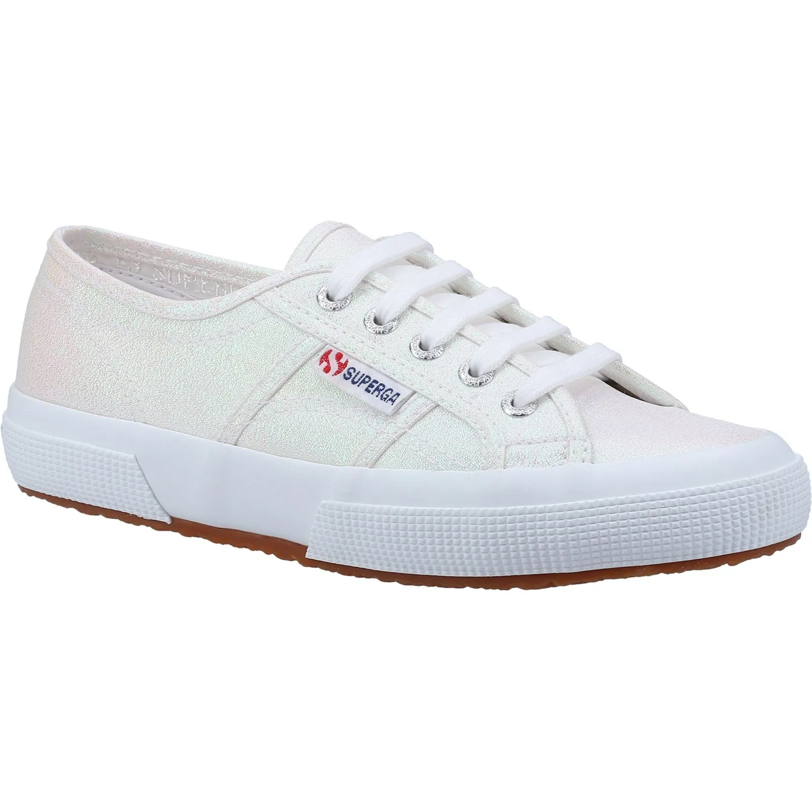 Superga Womens 2750 Lamé Trainers - White