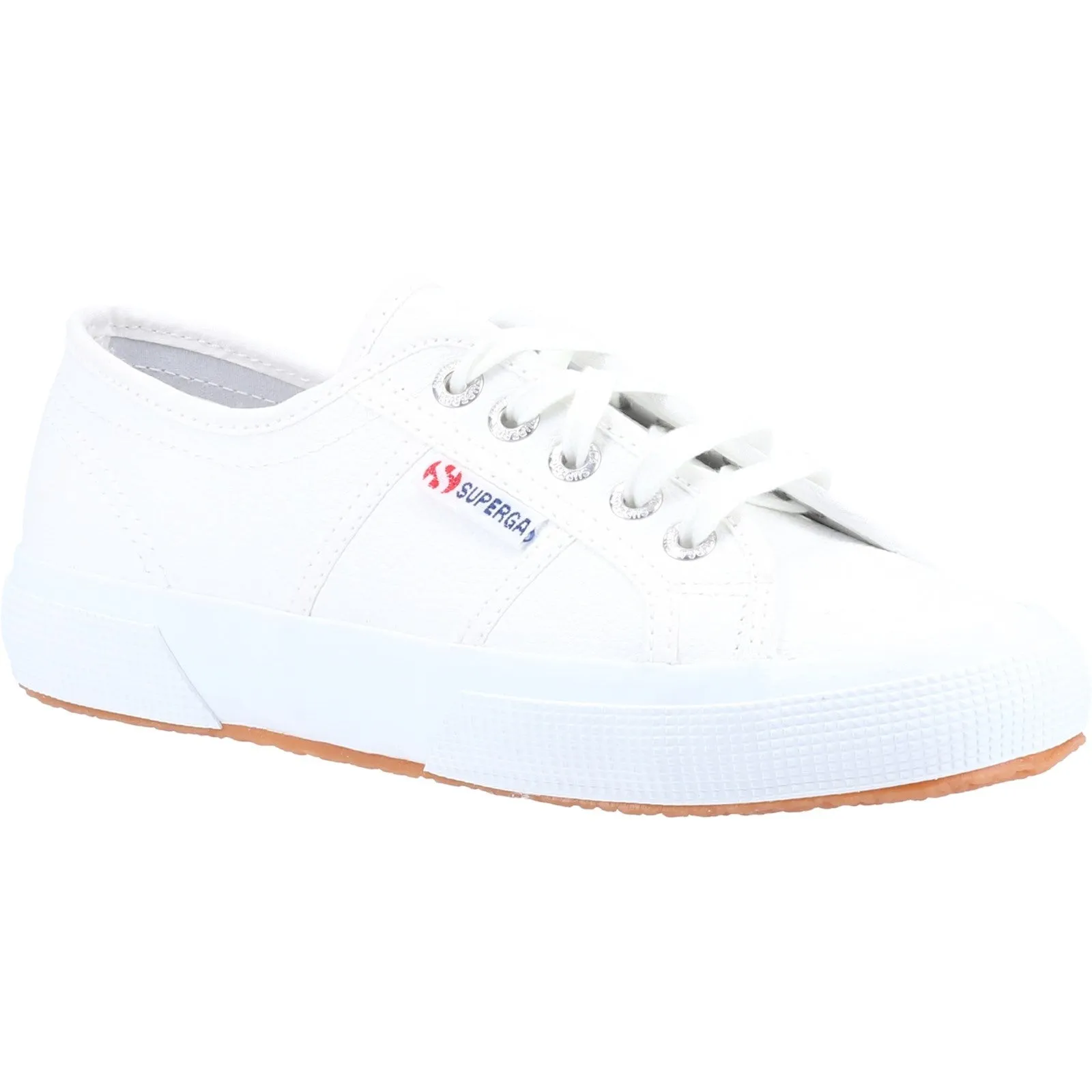 Superga Womens 2750 Tumbled Leather Trainers - White