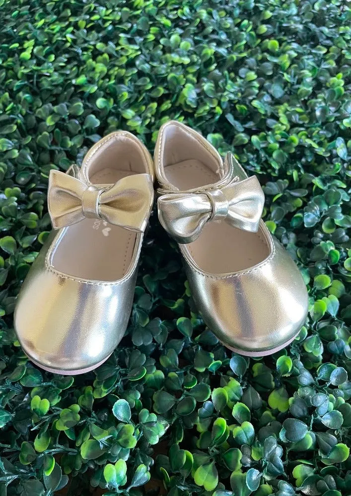 Tip Top Girls’ Infant and Toddler Gold MaryJane Shoes S161