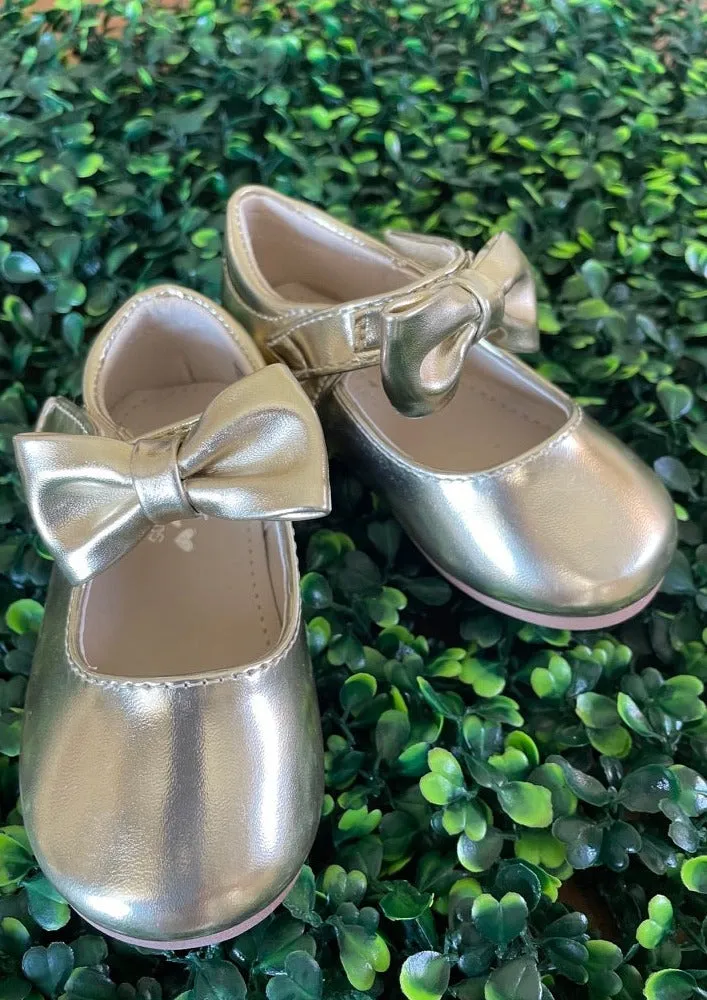 Tip Top Girls’ Infant and Toddler Gold MaryJane Shoes S161