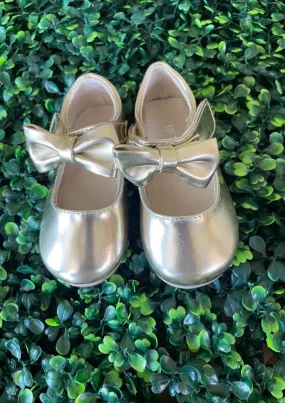 Tip Top Girls’ Infant and Toddler Gold MaryJane Shoes S161