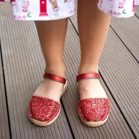 Toddler Avarca in Red Glitter