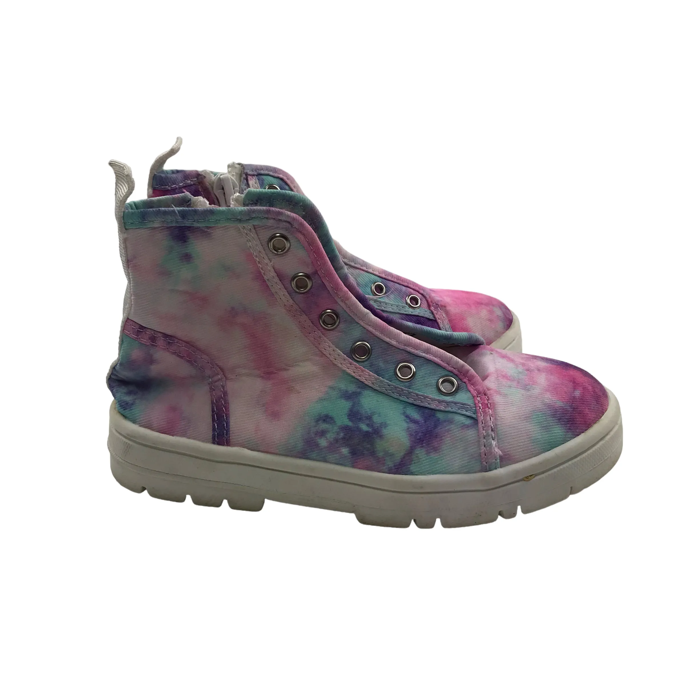 Tu Pink and Blue Tie Dye High Tops Trainers Shoe Size 10 junior