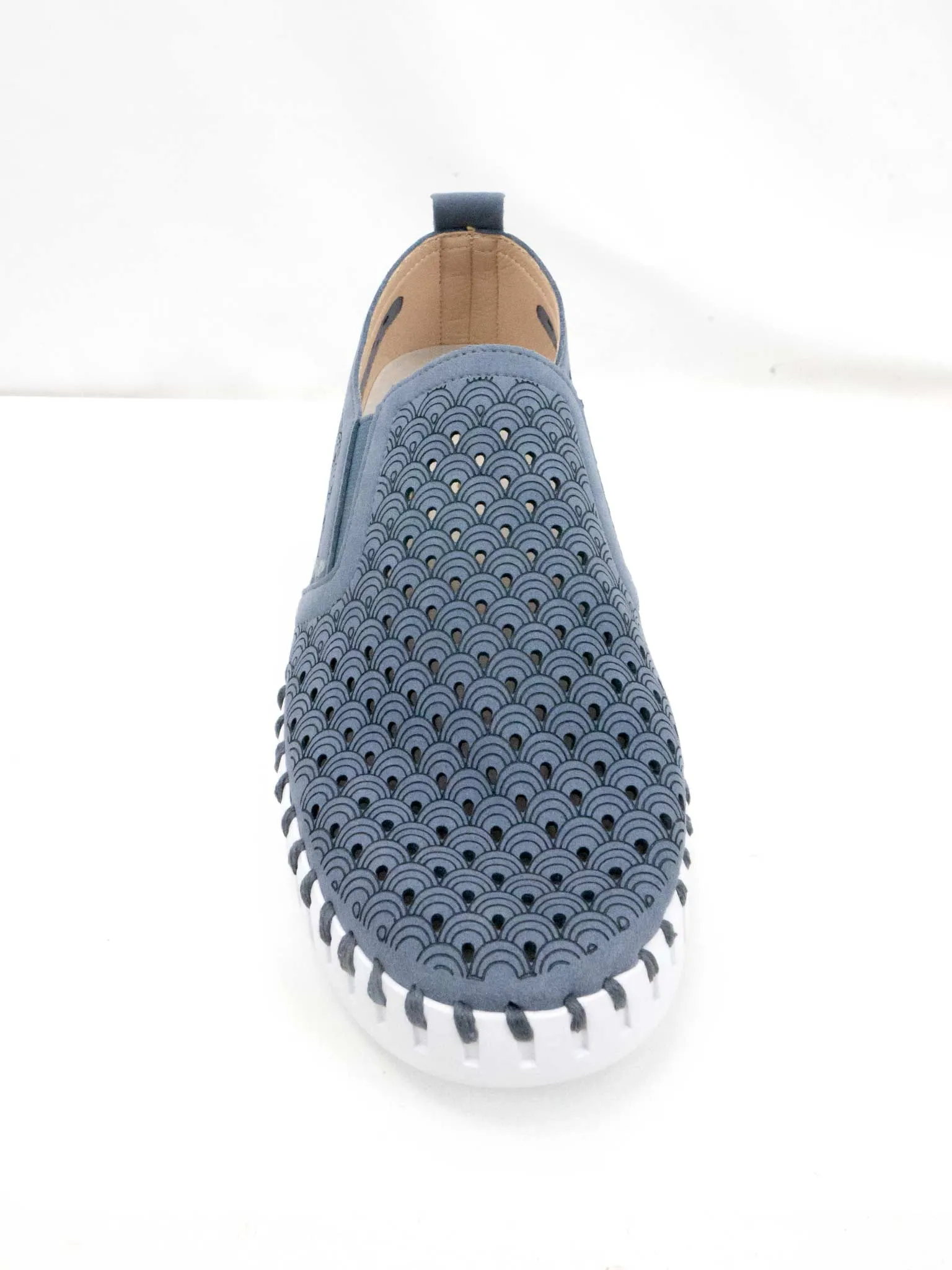 Tulip 140 Perforated Slip-On Sneaker in Grey Blue