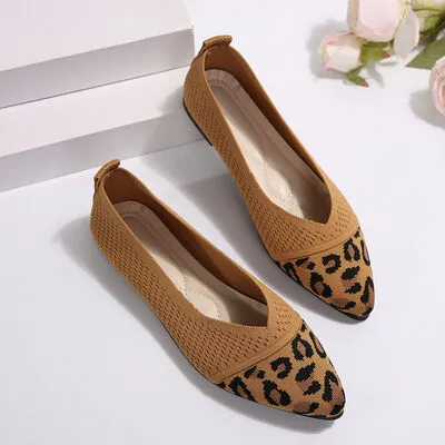 Urban Chic Mesh Flat Slip-Ons in Floral or Leopard Print
