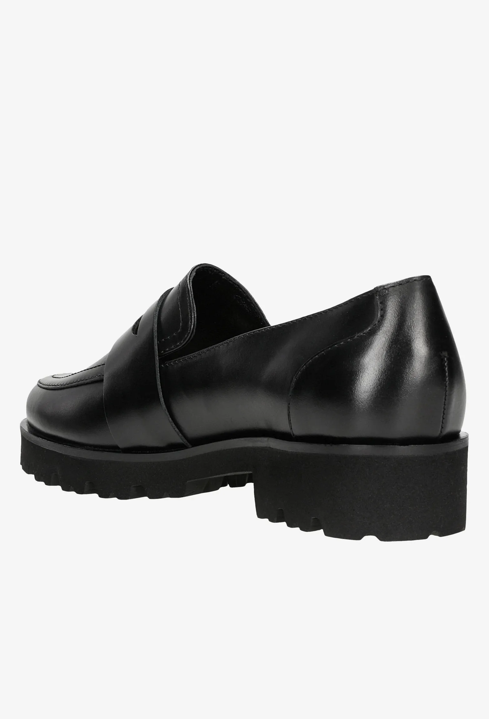 Wojas Black Leather Loafers with Decorative Strap | 46080-51