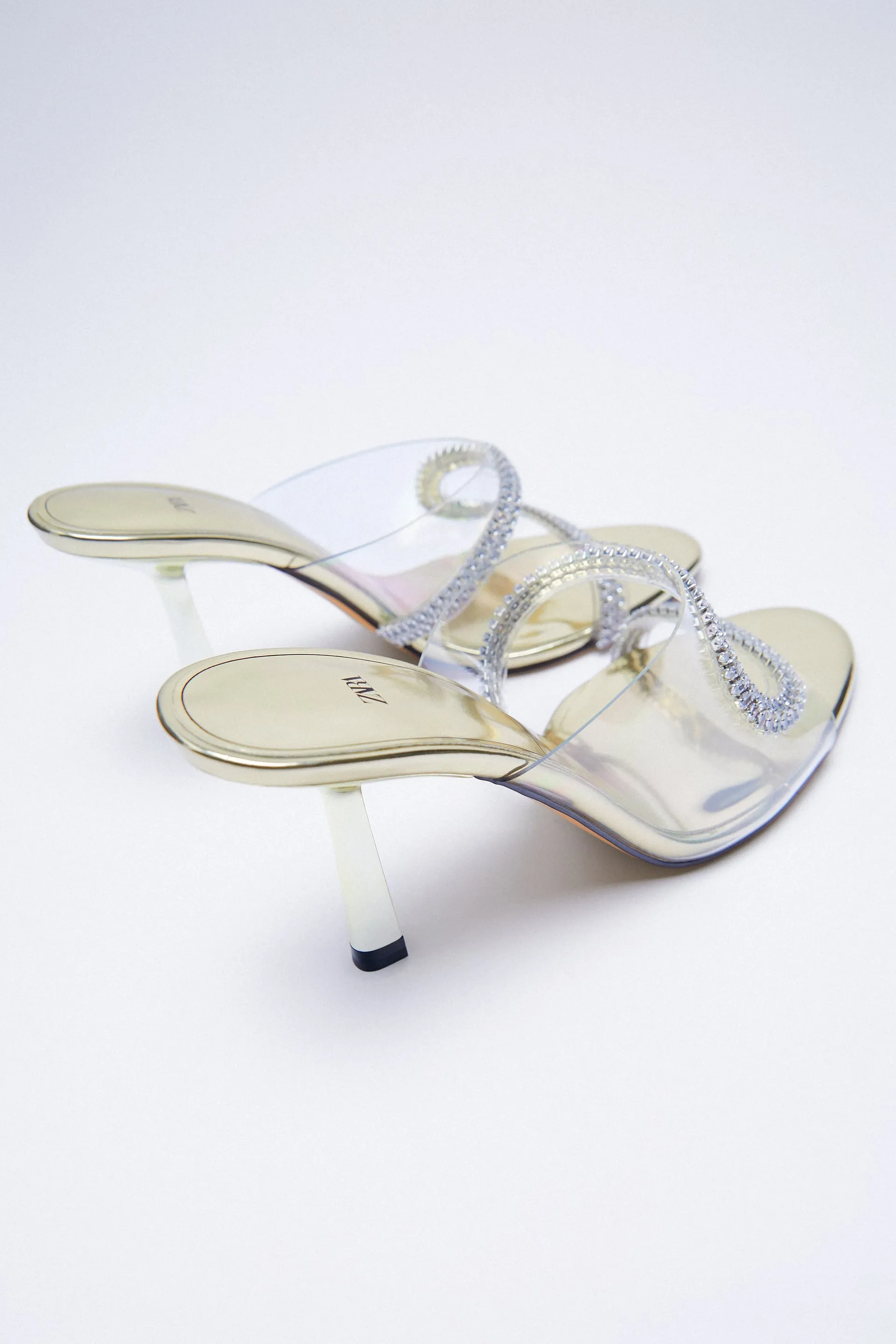 Zara Sparkly Heeled Vinyl Sandals. Size 6 1/2 NWOT