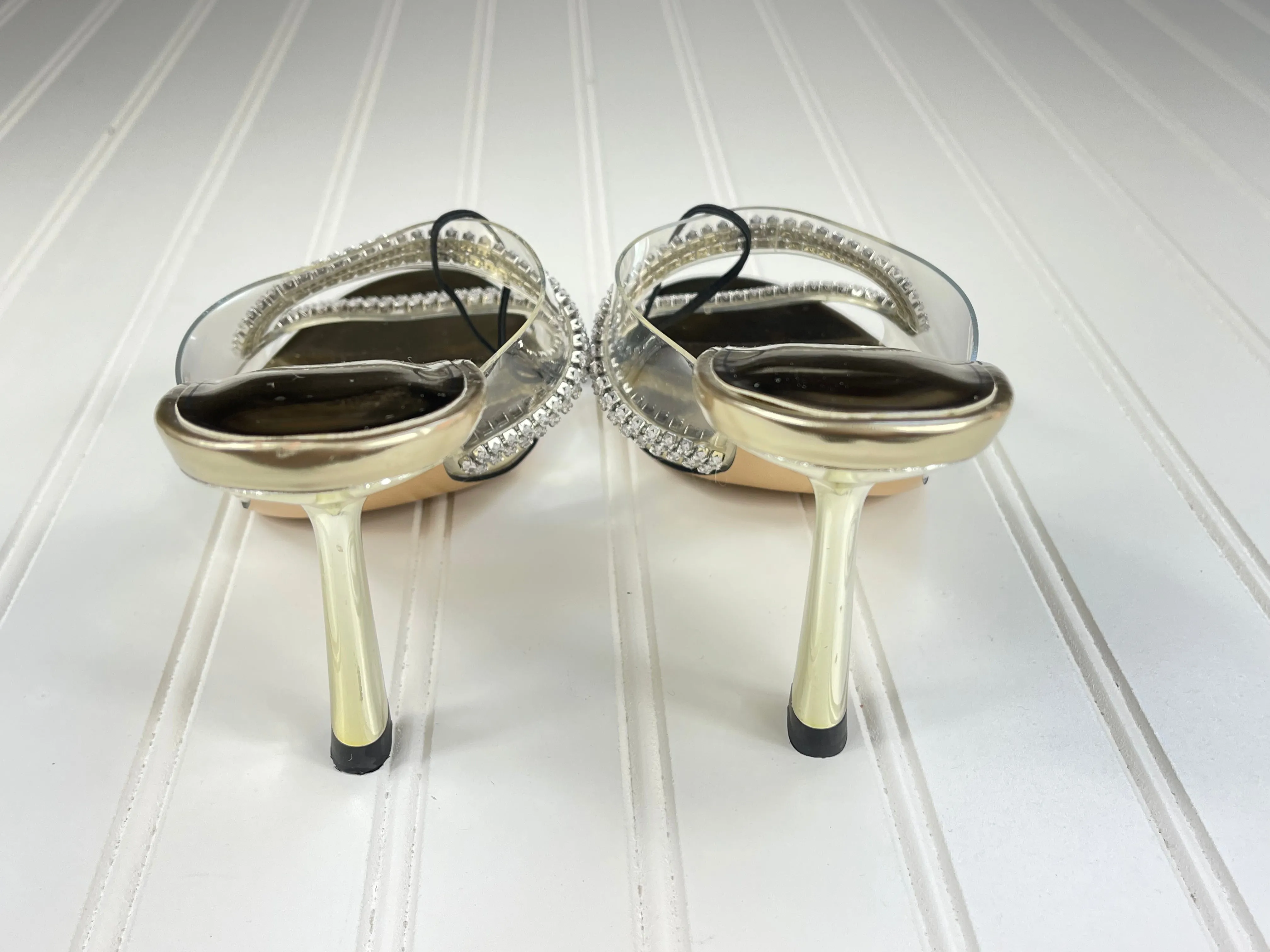Zara Sparkly Heeled Vinyl Sandals. Size 6 1/2 NWOT