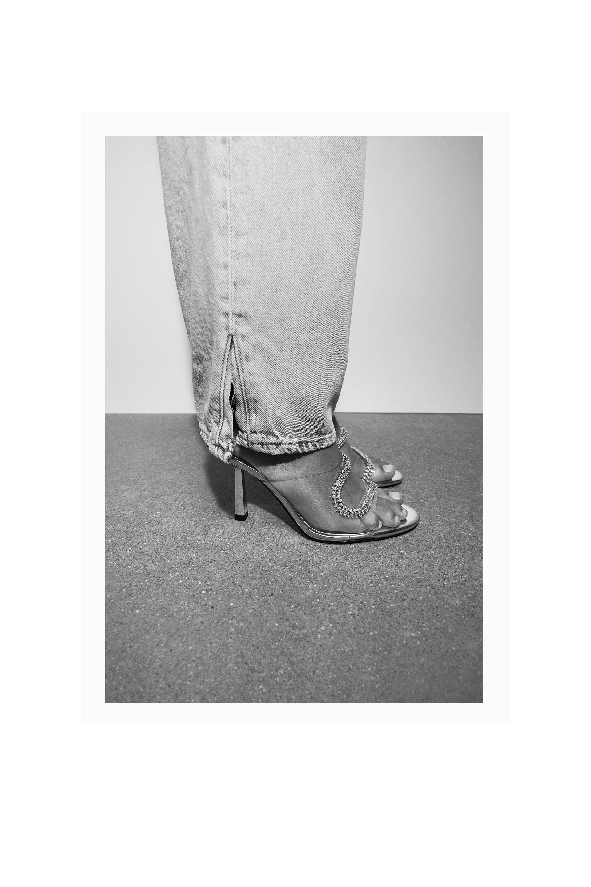Zara Sparkly Heeled Vinyl Sandals. Size 6 1/2 NWOT