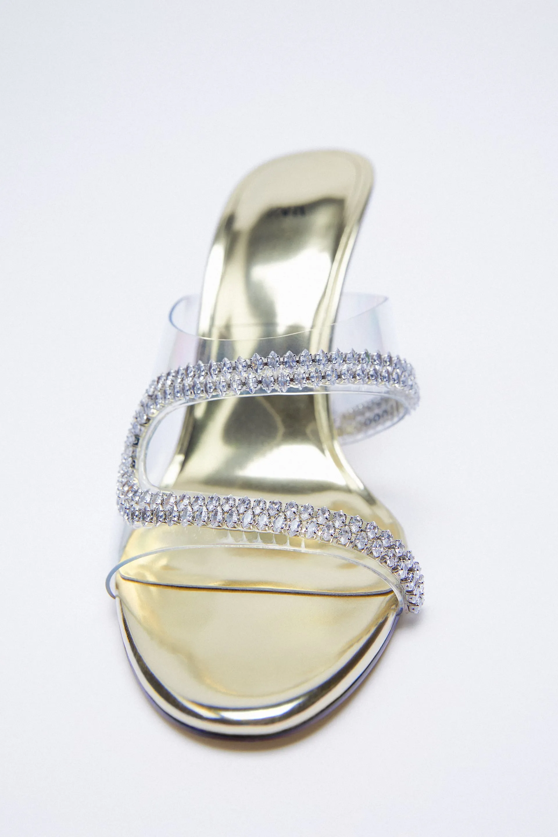 Zara Sparkly Heeled Vinyl Sandals. Size 6 1/2 NWOT